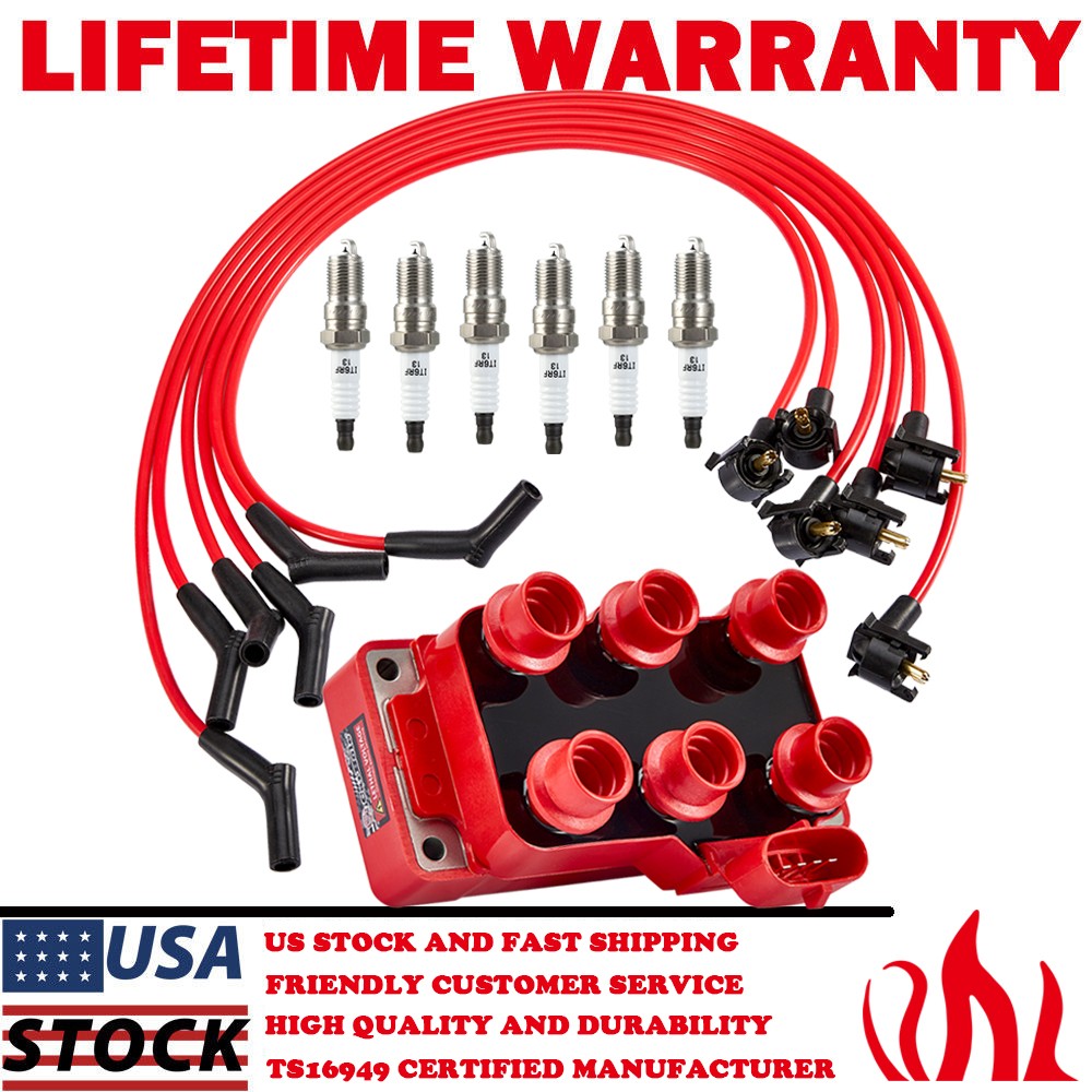 Ignition Coil & Spark Plug & Wire For Ford E-150 E-250 Econoline Club Wagon 4.2L