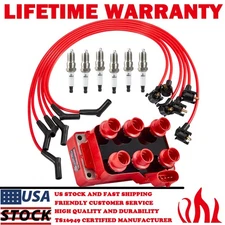 Ignition Coil & Spark Plug & Wire For Ford E-150 E-250 Econoline Club Wagon 4.2L