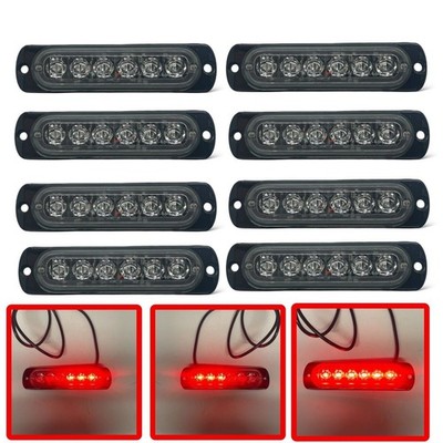 8x rote LED Stroboskop Lichter Blinklicht 12V-24V Berge LKW Van Warnung
