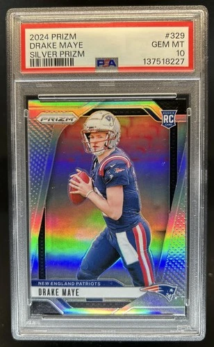 2024 Panini Prizm Drake Maye RC Silver Rookie #329 Patriots PSA 10 GEM MINT