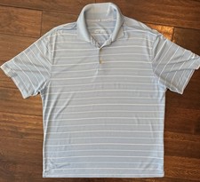 Nike Golf Dri-FIT Herren Golf Poloshirt Blau Weiß Gestreift XL Kurzarm