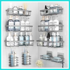 10 Pack Shower Caddy Organizer Rack Shelf for Inside Shower, Self Adhesive Wa...