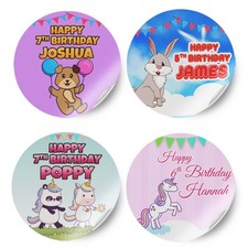 Personalised Generic Design Any Name Birthday Stickers Party Decoration Label 57