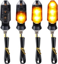 4PCS Universal Motorcycle Turn Signals Front Rear LED Color: Sequential Amber