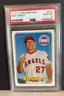 2018 TOPPS HERITAGE #275 MIKE TROUT ANGELS PSA 10 LA SP BASEBALL CARD 1969