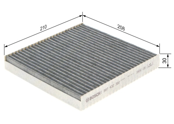 Innenraumfilter Bosch 1 987 432 380 Aktivkohlefilter FüR Renault Laguna VEL KG0-image