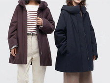 Uniqlo Hybrid Down Short Coat Wine Red Women's Lightweight Jacket Size L