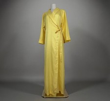 Christian Dior Lingerie Vintage Wrap Robe Yellow Long Size 1 flawed