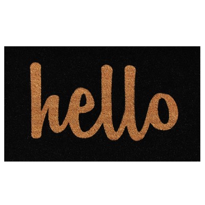 AZ100231729BNS Hello Doormat, 17'' x 29'', Black/Natural