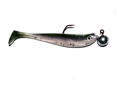 Stint Shad 90mm  montiert 12g VMC Jig Gummifisch Zander Shad  Hecht Farbe RT  