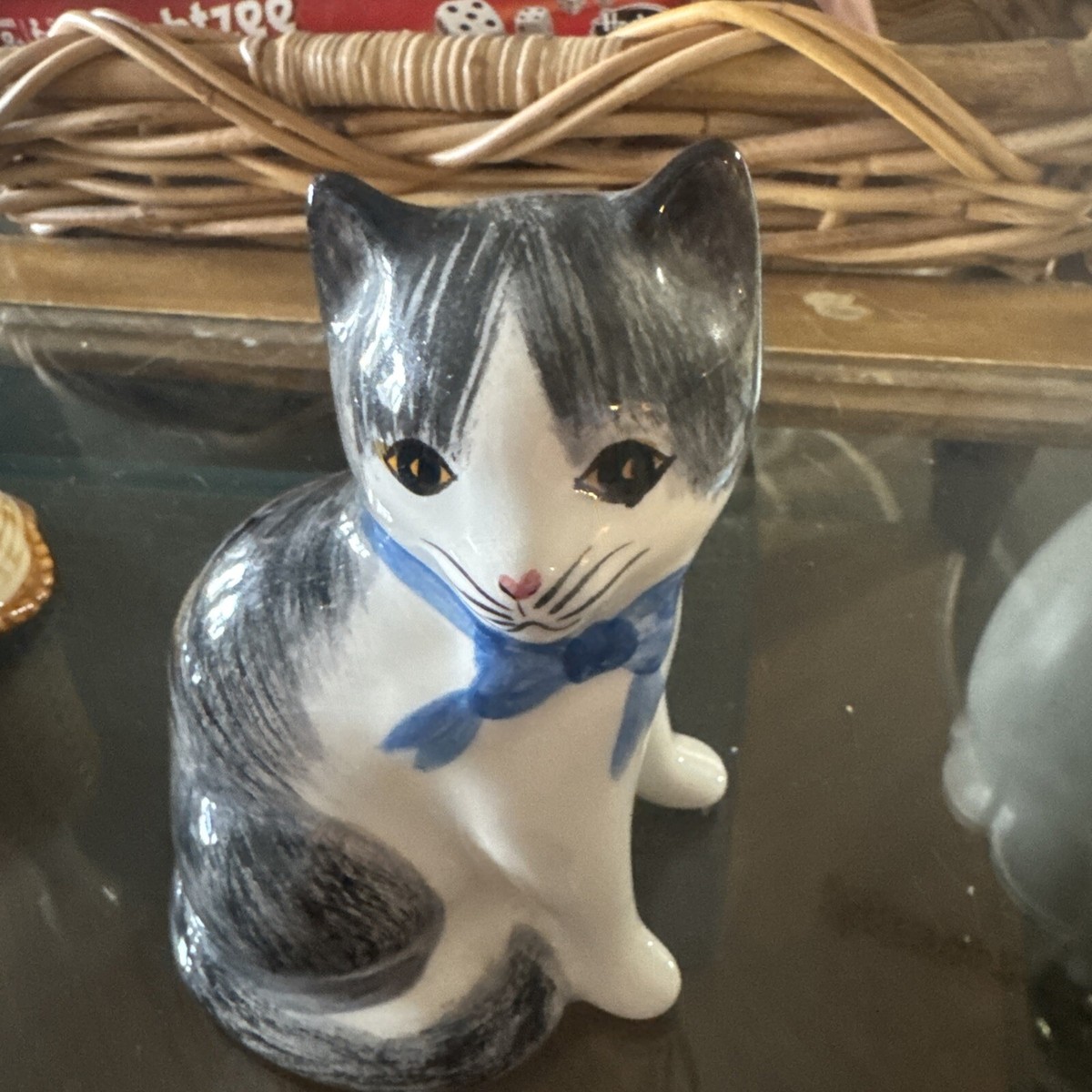 Rare Vintage Ceramic MCM Cat N.S Gustin Co USA Figurine 5.75” | eBay