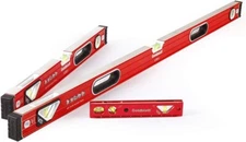 Goldblatt 3PIECE Torpedo Level Set-9" 24"48"Spirit Level Included Aluminum Alloy