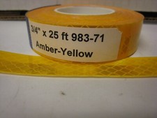 3M BRAND 983-71 AMBER YELLOW GOLD ROLL REFLECTIVE TAPE 3/4" x 25' CUSTOM CUT