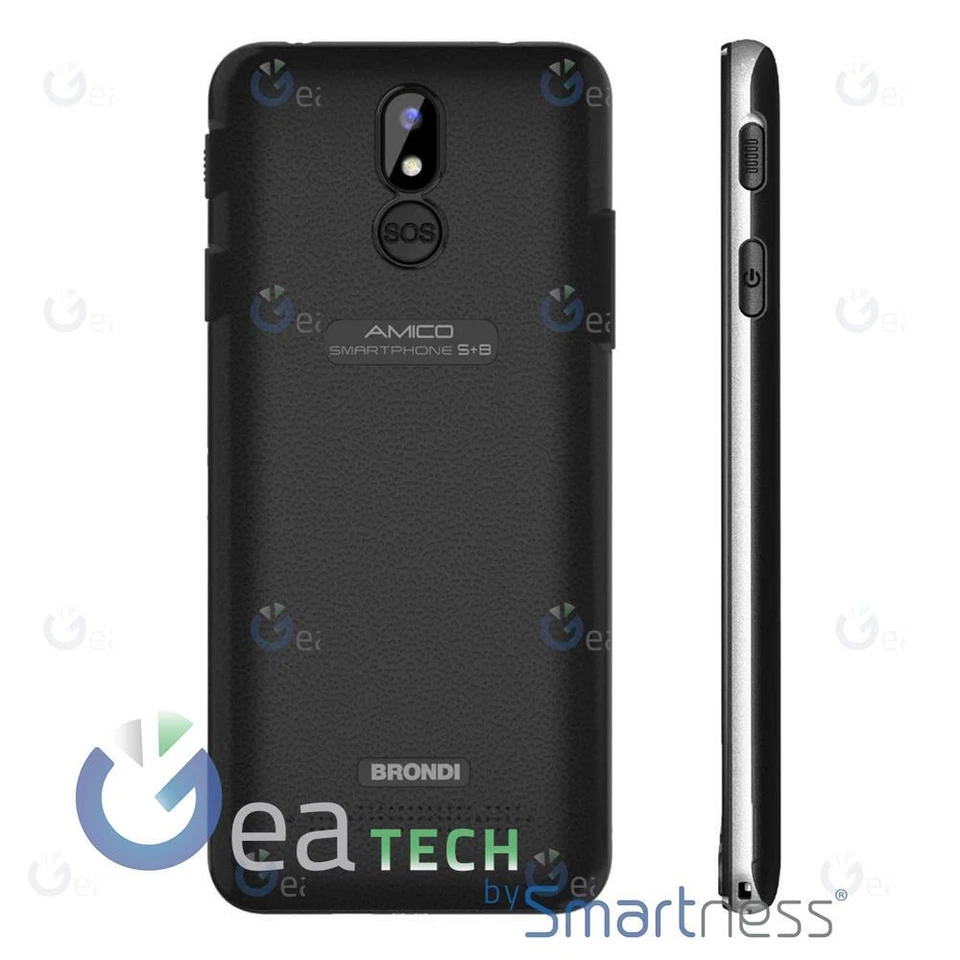 BRONDI AMICO SMARTPHONE S+B CELLULARE DISPLAY 5.7" DUAL SIM TASTO SOS | NERO - Immagine 2 di 3