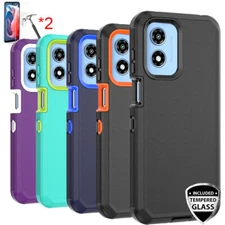 For Motorola Moto G Play (2024) 4G Case Cover  Hybrid Non-Slip+Screen Protector