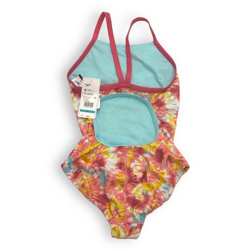 Speedo Girls' One Piece Swimsuit, Thin Straps, Pink Cosmos, Size 16 Big Kid - Picture 2 of 3