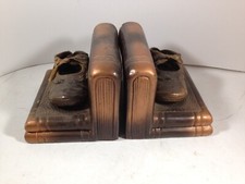 Vintage 1953 Bronzed Baby Shoes Bookends Mary Ellen