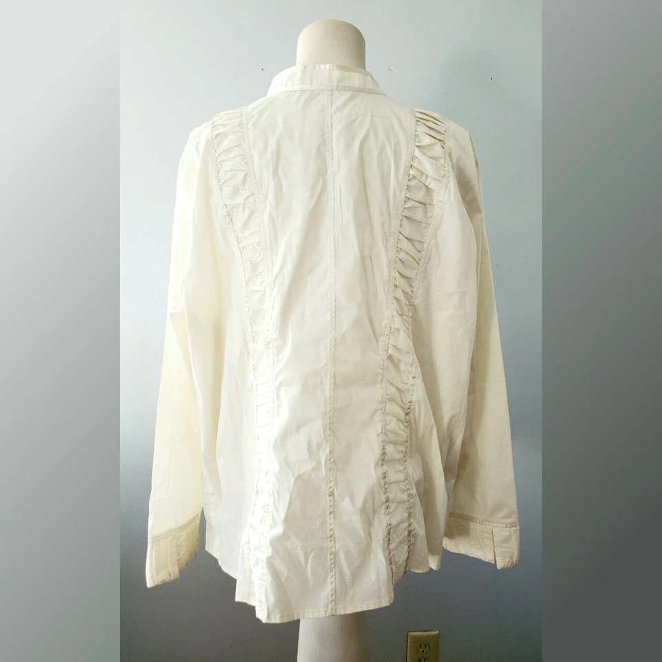 Blusa Dialogue Reunida 2X Blanca Talla Grande Foto 3 de 4