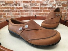 Clarks Tan Brown Oily Leather Ashland Lane Slip on Shoe 6 Sale