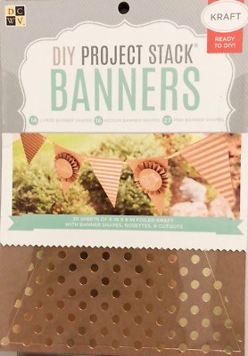 DCWV DIY Project Stack Banners Kit. Scrapbooking materials kraft paper new set