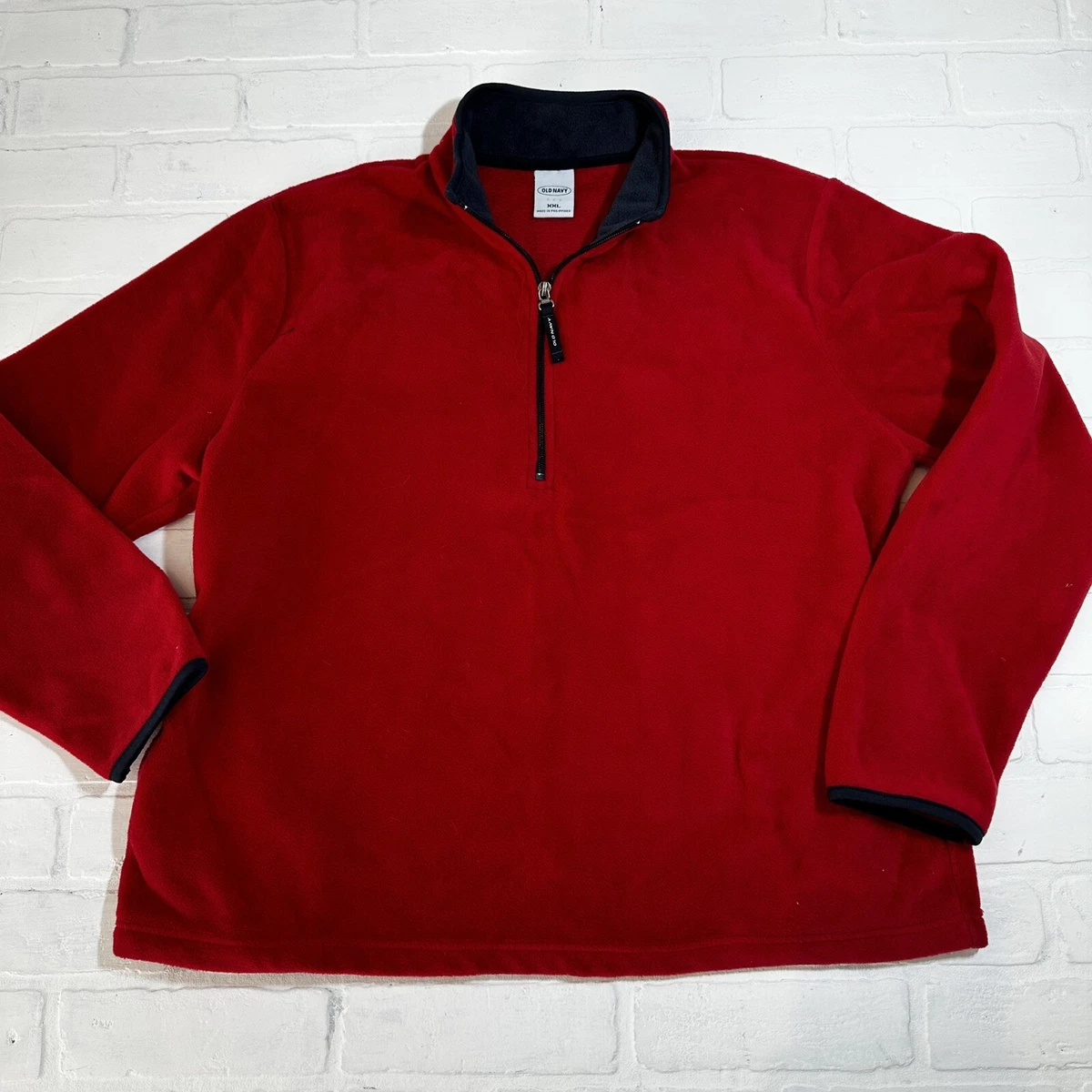 Old Navy XXL Red Quarter Zip Sweater Fleece eBay