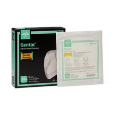 Silicone Adhesive Island Wound Dressing, 6x6, 4-1/4x4-1/4 Pad Size, Box of 15