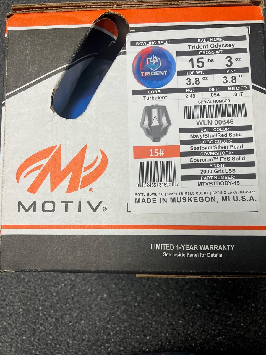 Motiv Trident Odyssey 15 lbs NIB Bowling Ball! Free Shipping