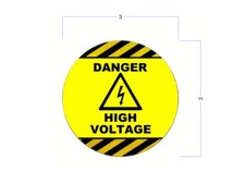 (10 Pack) High Voltage Stickers Round / Safety Decals with Arc Flash Graphic
