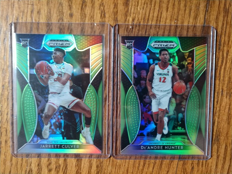Lot (8) 2019 Prizm Draft Picks/125 Neon Green w/DeAndre Hunter Jarrett Culver RC