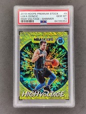 2019-20 NBA Hoops Premium Stock LUKA DONCIC Shimmer High Voltage PSA 10 - Dallas