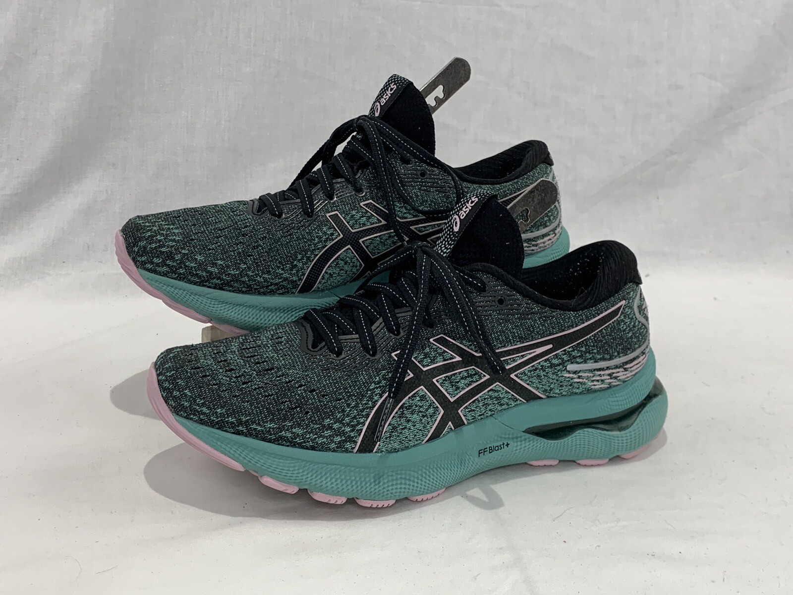 Asics Gel Nimbus 24 Black/Teal/Barely Rose Running Shoes Women's