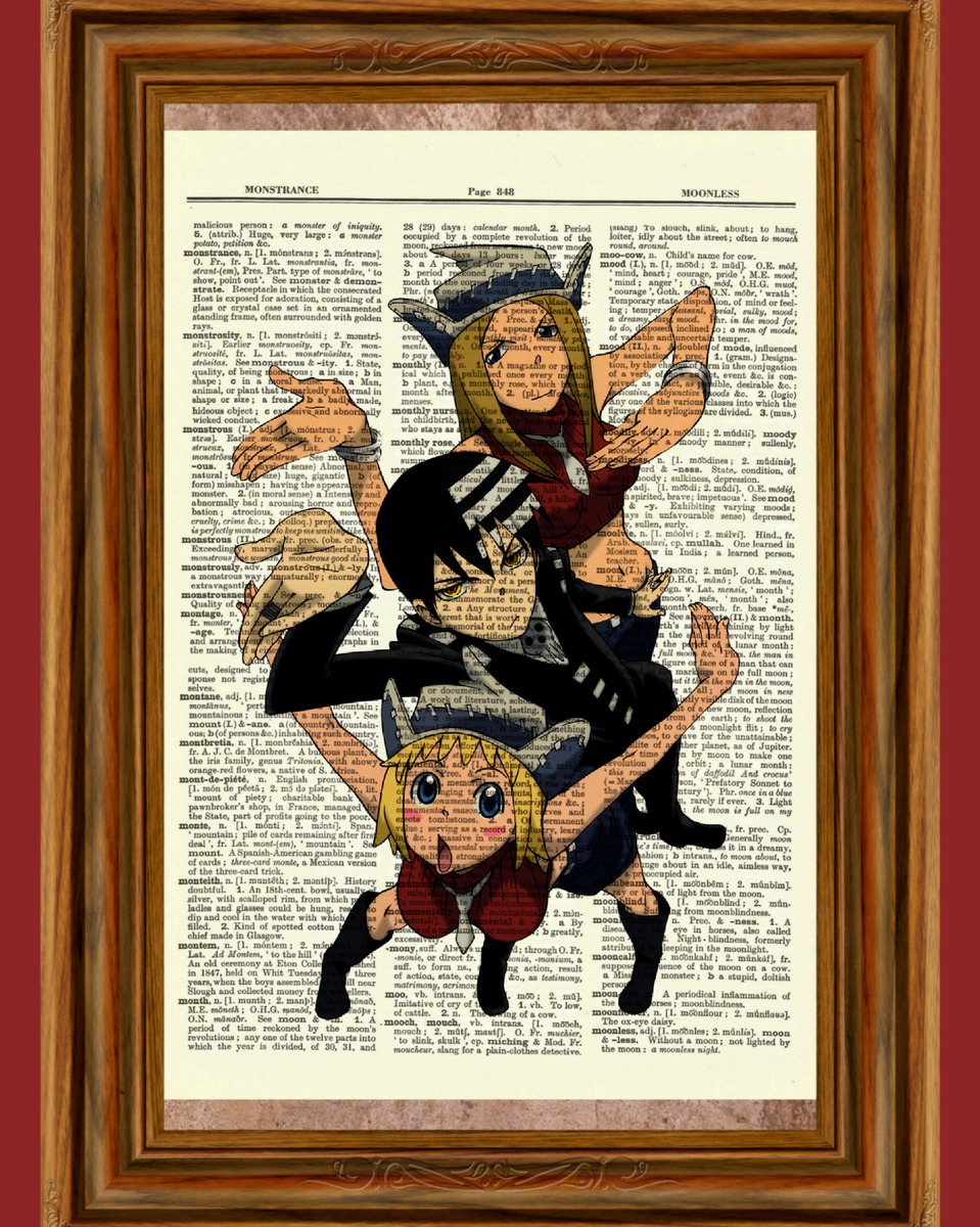 Death the Kid & Liz Patty Soul Eater Dictionary Art Print Poster