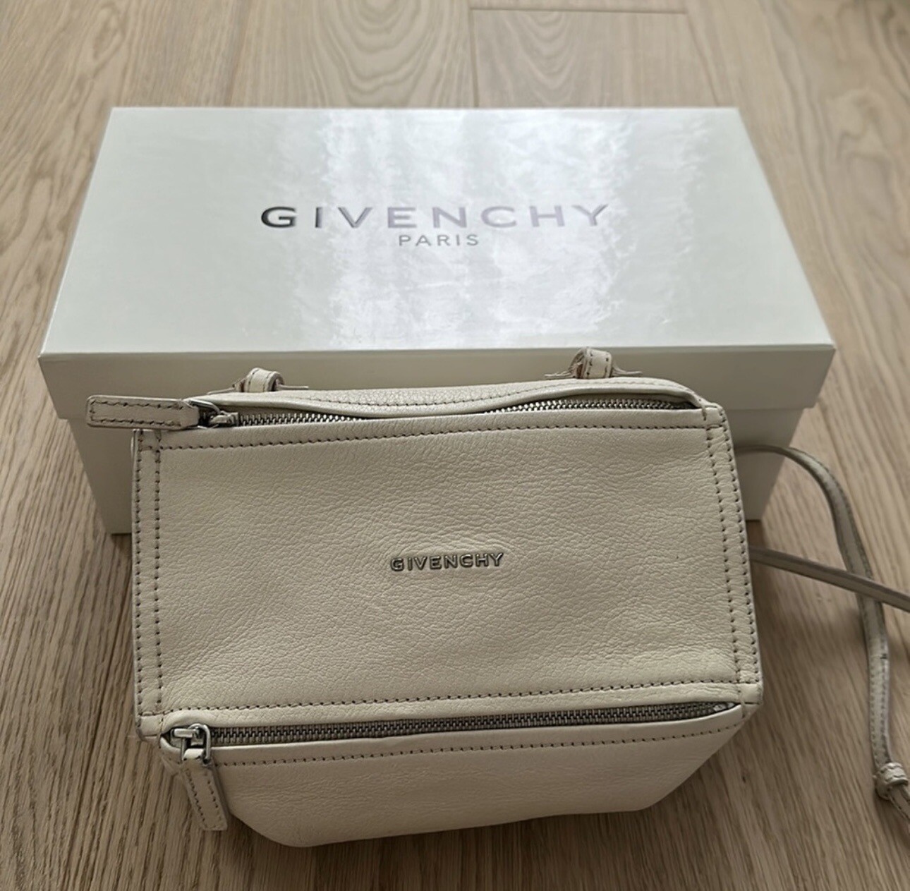 Givenchy Small Pandora Leather Crossbody Bag White/Cream eBay
