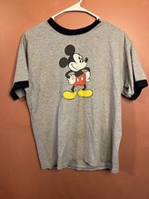 Vintage Mickey Mouse Disney Store Exclusive Gray Ringer T-shirt size M