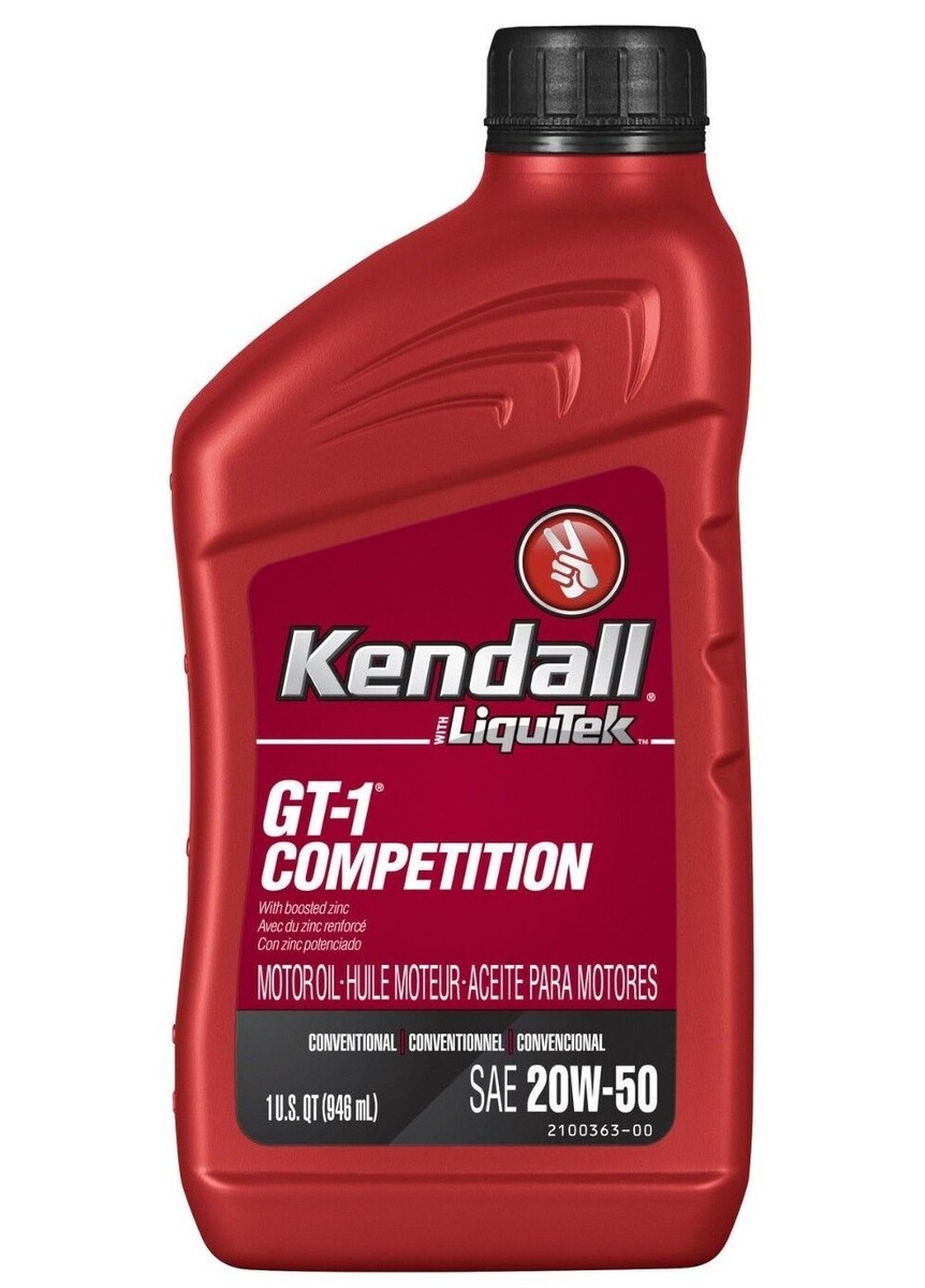 Kendall 20W50 GT-1 Competition High Zinc Racing Motor Oil