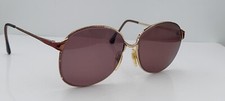Vintage Terri Brogan Red Gold Oval Metal Sunglasses Italy FRAMES ONLY