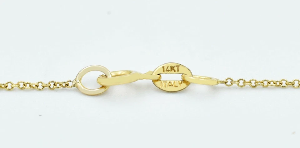 COLLAR DE DIAMANTES GENUINO 0,18 quilates oro amarillo 14k ** Servicio de tasación gratuito ** Foto 4 de 4