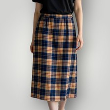 Vintage PENDLETON Skirt Womans SIZE 12 Wool Autentic Cailean Tartan Blue PLAID