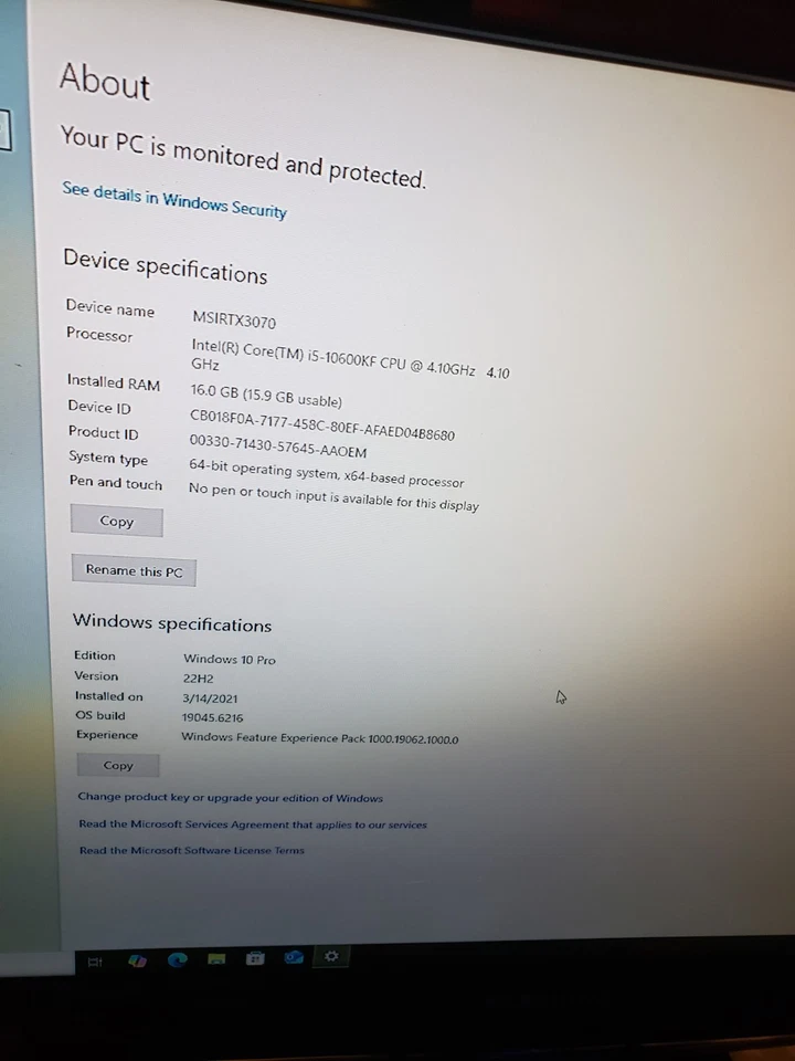 Gaming PC with RTX 3070, Intel i5-7600K, 16GB RAM, 10600KF, ASUS - Image 2 of 2
