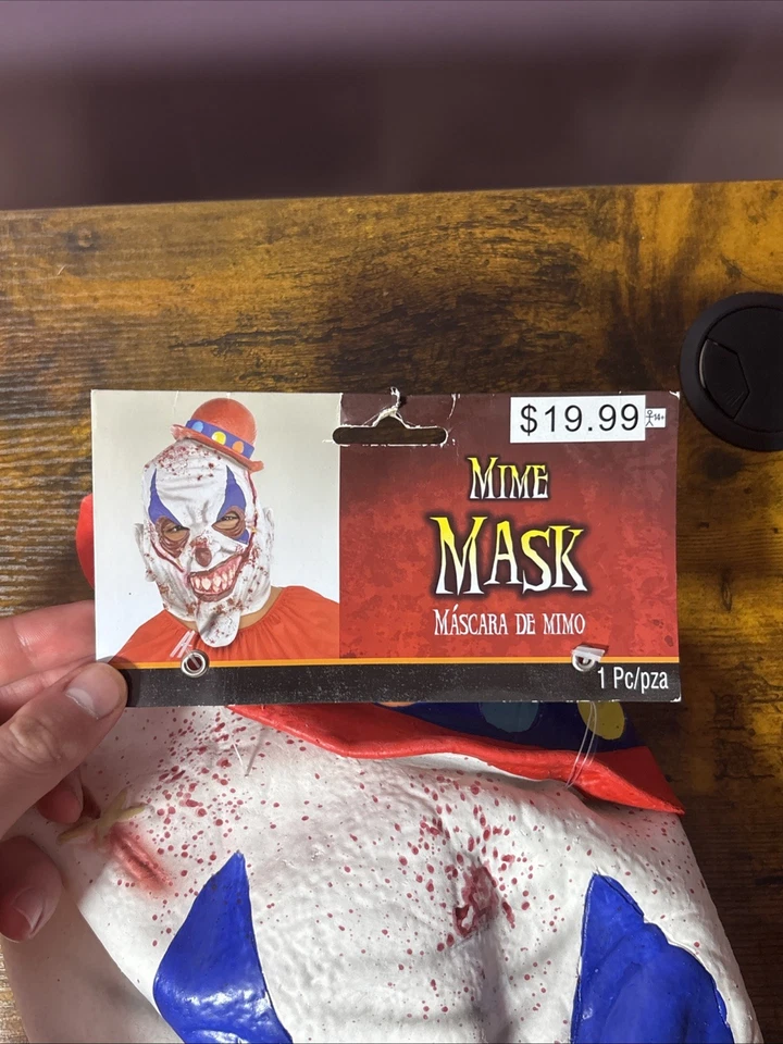 Scary Adult Clown Mime Mask Vinyl Halloween Cosplay Dress Up Spooky - Image 2 of 4