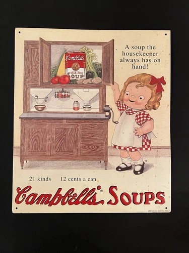 Vintage 1993 Campbell’s Soup  Kitchen Decor Wall Art Metal Sign