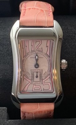 OFFICINA DEL TEMPO Ladies Pink Crocodile strap Made in Italy Barrel Watch NIB