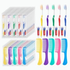Disposable Toothbrushes with Toothpaste and Comb in Bulk, Individually Wrappe...