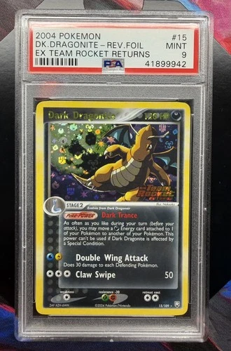 2004 POKEMON EX TEAM ROCKET RETURNS #15 DARK DRAGONITE-REVERSE FOIL PSA 9