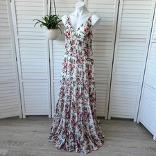 Me+Em Floral Paisley Maxi Dress Tiered Sleeveless Bohemian Womens Size US 10