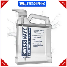 Swiss Navy Premium Water-Based Lubricant,128oz,Long-Lasting,Paraben-Free