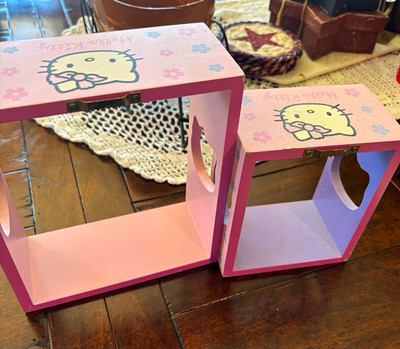 Sanrio Hello Kitty Pink Flower Print Decorative Storage Boxes Set of 2
