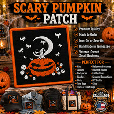 Halloween Patch Scary Pumpkin Embroidered Iron-On Applique Costume Horror Witch