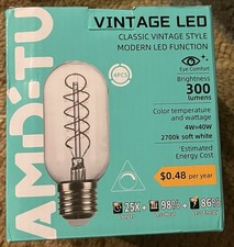 Edison Bulbs,4-Pack Vingtage Filament Light Bulb,T45 2700K Warm Light 40 Watt...