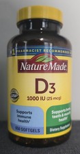 Nature Made Vitamin D3 25mcg 1000 IU - 650 Softgels